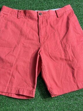 Chaps Men's Chino Shorts Size 34 Coral Flat Front‎ Cotton Stretch